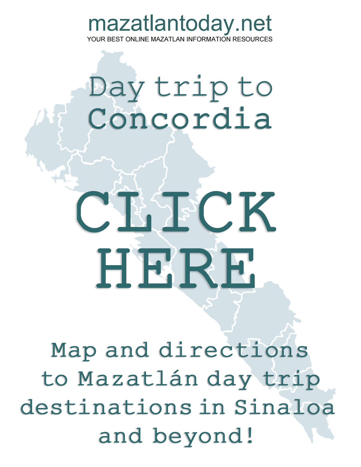 Download free Mazatlan - Concordia day trip map and directions
