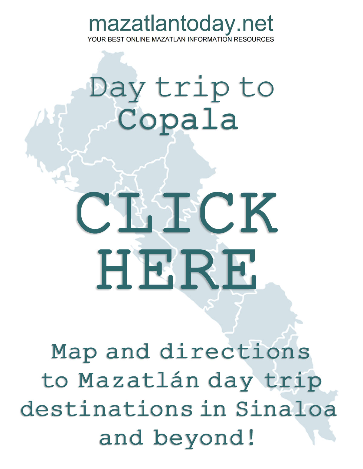 Download free Mazatlan - Copala day trip map and directions