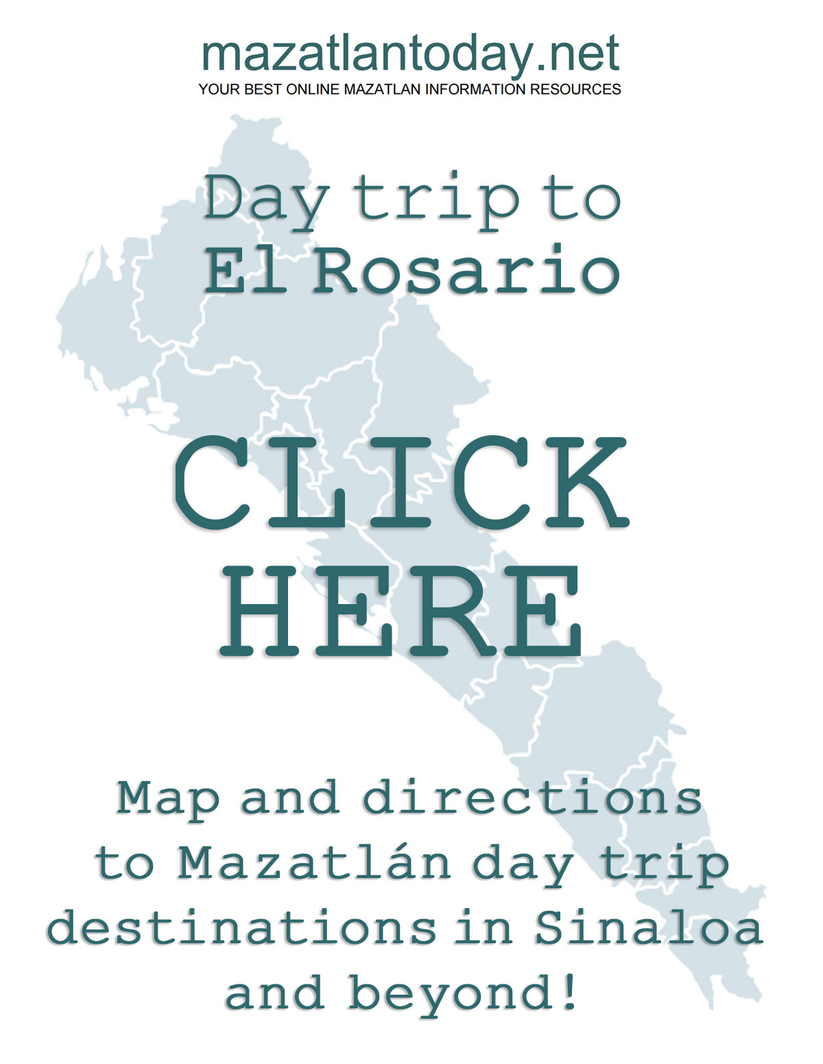 Download free Mazatlan - El Rosario day trip map and directions