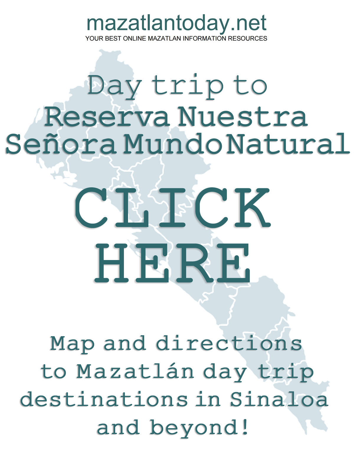 Download free Mazatlan - Reserva Nuestra Senora Mundo Natural day trip map and directions