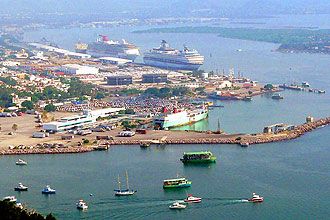 Aerial view of the Port of Mazatlan Mexico
