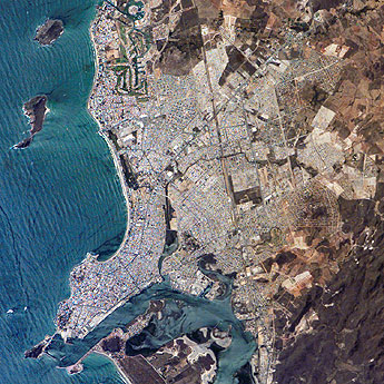 Satellite view of Mazatlan Mexico