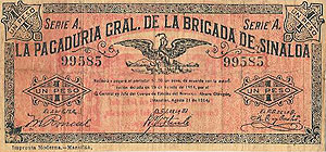 Paper Peso Mexican Revolution